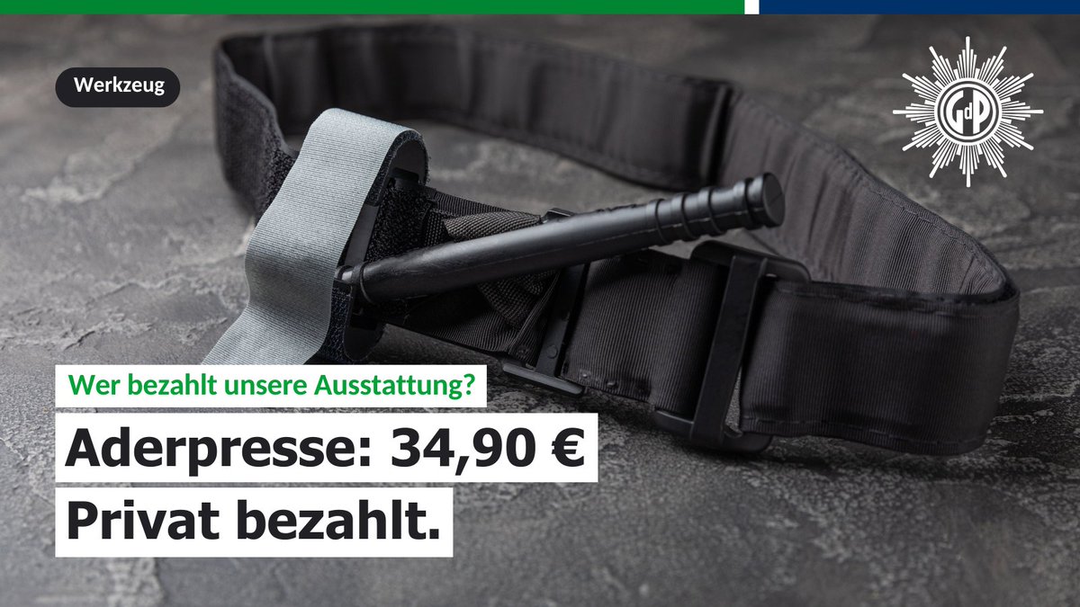 Sicherheit darf keine Privatsache sein!
Auch 2024 haben viele Kolleg:innen Teile ihrer Ausstattung privat bezahlt.

Liebe Politik: Wahlkampfgezänk zur Seite, #InnereSicherheit in den Fokus!

#machtnixwennsschnellgeht
#GdP
#wirfürmorgen
