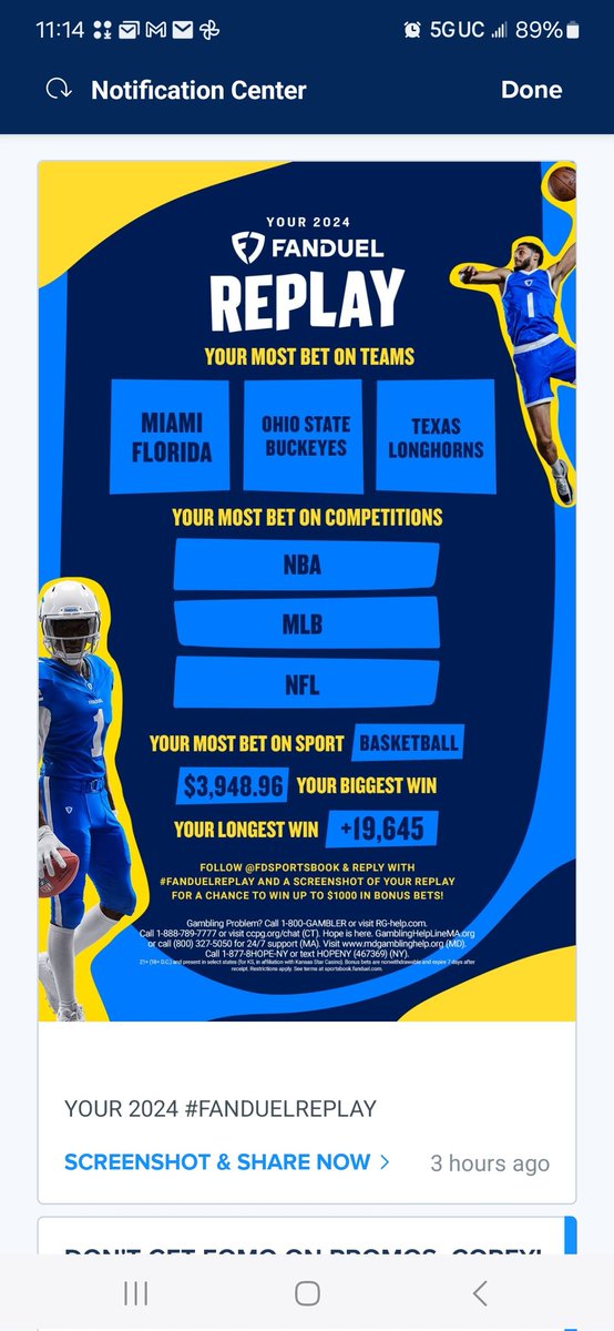 CoreyLewis41588's tweet photo. @FDSportsbook #FanDuelReplay https://t.co/oYoyD82XmB