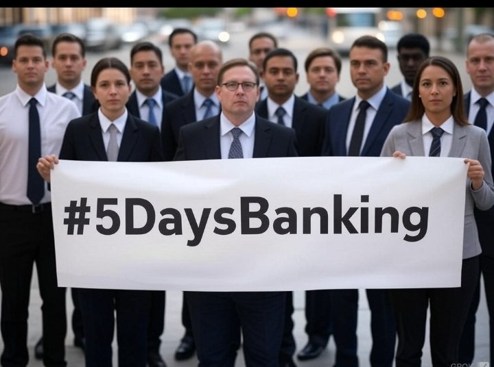 📢TrendAlert📢
"Join the buzz! Tomorrow at 7 PM, let's make #5DaysBanking trend! Check out our banner for the vibe. Are you ready to make some noise? 
It's the time to let the Gaga <a href="/UFBUIndia/">United Forum of Bank Unions</a> to be remind of their promise.