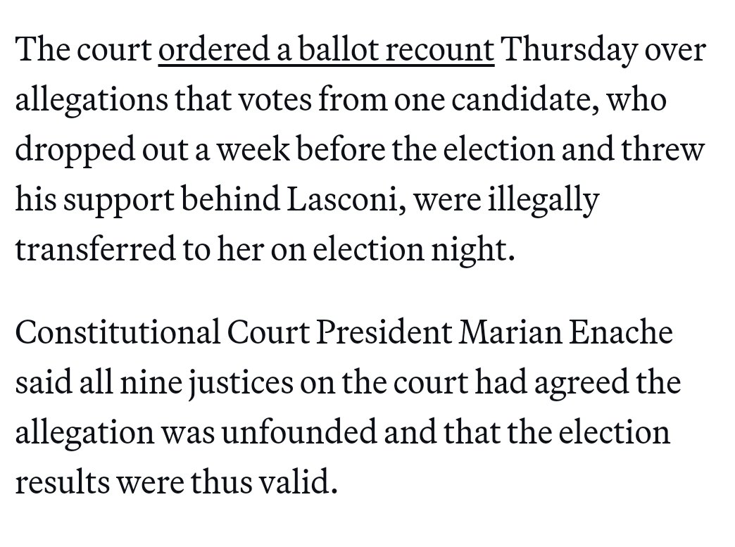 This is a false narrative. While #Russian interference in the election was a concern, it had nothing to do with why the court was involved. 
politico.eu/article/nation…