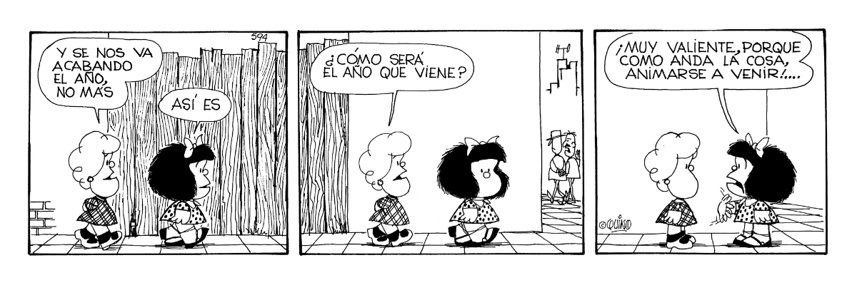 🎆 ¡Queremos desearles un feliz Año Nuevo! Que sea un 2025 lleno de buenas noticias, risas y valentía. 

🪶 Gracias por acompañarnos en este viaje junto con la pluma de Quino, que seguirá conectando pasado, presente y futuro. ⏳

#Mafalda #Quino