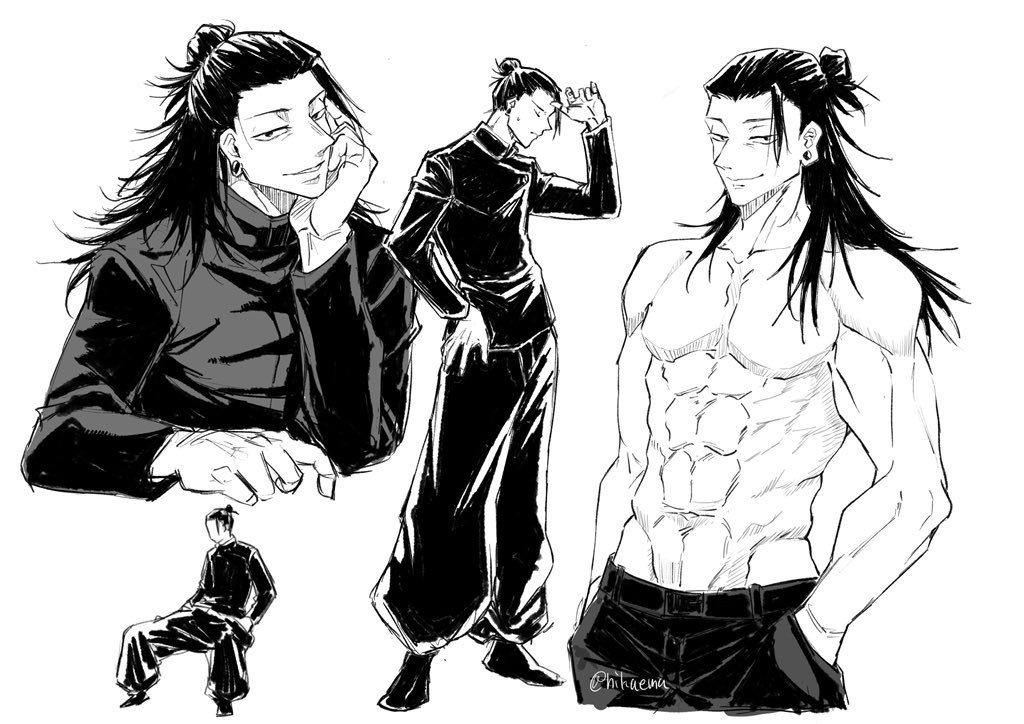 再度投稿。落書きにて夏油さんいっぱい描きました。⚠️教師I F 