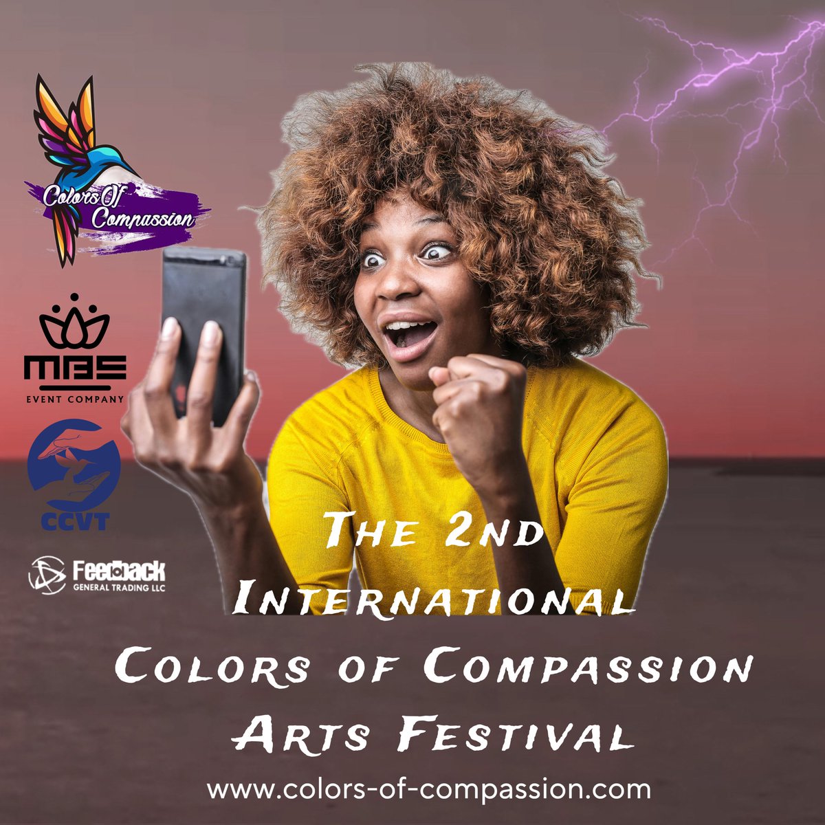 Compassiondxb's tweet photo. 📸 The 2nd International Colors of Compassion Arts Festival is here! After a successful debut in Dubai, we’re calling artists worldwide to share their vision of peace, tolerance, and charity through art. 🌍✨  
Join us: [https://t.co/0VDYBKlubq]
#ColorsOfCompassion
 #ArtForPeace https://t.co/ygfOwxcFDR