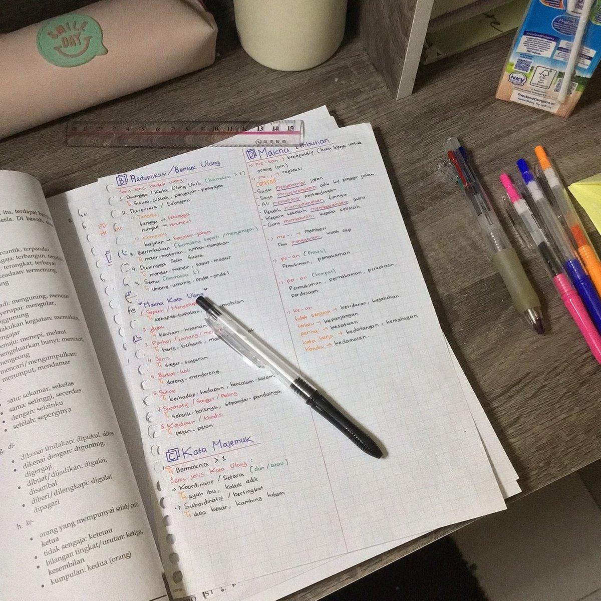 ⋆˚𝜗𝜚˚⋆ tan's progress
🗓️ 27/12/24 [H-117] 

halooo, aku baru mendingan gais jadi baru up lagi hihi🤍 jujur selama sakit gbs tenang karena ngeliat org-org pada ambis bgt🤓

jadi hari ini aku ngerjainn beberapa subtes dari modul inten dann ngelengkapin catetan eyd akuu🙌🏻