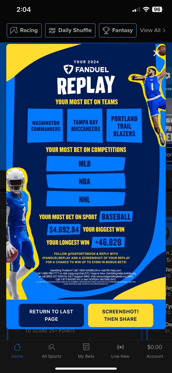 Moneymark8309's tweet photo. @FDSportsbook FanDuelReplay https://t.co/yyhdS5mgld