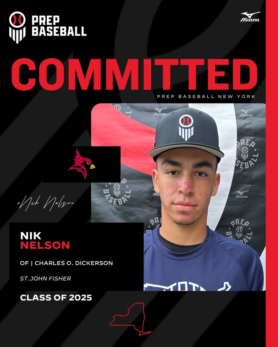 🚨Commitment Watch🚨

2025 3B/RHP Nik Nelson (Charles O. Dickerson) has committed to <a href="/SJFbaseball/">St. John Fisher Baseball</a>. #congrats

✅ 2022 NY State Games
✅ 2023 NY State Games
✅ 2024 NY State Games
✅ 2024 Northeast Senior Games

👤 loom.ly/IXh94o4

<a href="/NikolasNelson07/">Nikolas Nelson</a> | #committed