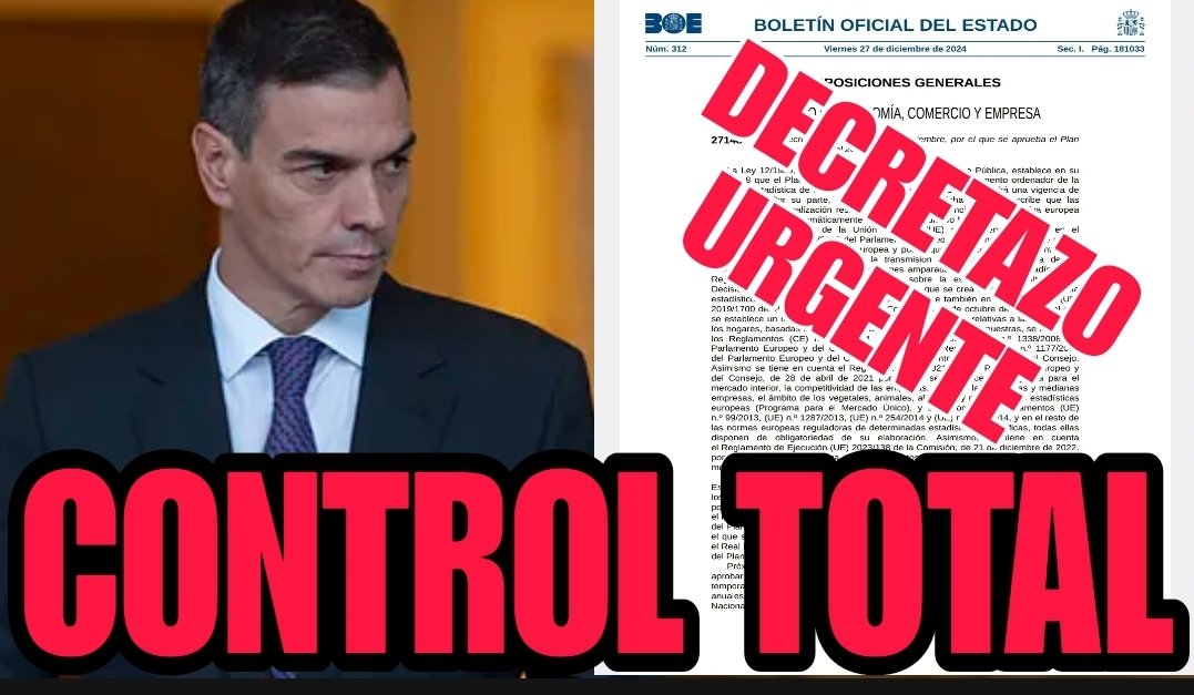 UACD_Youtube's tweet photo. 🔴ÚLTIMA HORA URGENTE🔴
HOY 27 DE DICIEMBRE PEDRO SÁNCHEZ PUBLICA EN EL BOE UN DECRETO QUE NOS OBLIGA DE MODO FORZOSO A FACILITARLE TODA NUESTRA INFORMACIÓN QUE NOS REQUIERA, INCLUÍDA LA RELATIVA CUESTIONES MÉDICAS O DE SALUD.

ES YA UNA COSTUMBRE DE SÁNCHEZ METER IMPORTANTES REFORMAS LEGALES QUE VULNEREN LIBERTADES Y PRIVACIDAD CUANDO CREE QUE PUEDAN PASAR MÁS DESAPERCIBIDAS.

Todo en YouTube:
https://t.co/Zshpb8Mlm8