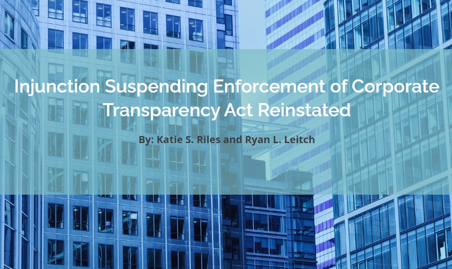 ALERT: CTA Updates — 12/26/24, the U.S. Court of Appeals for the Fifth Circuit VACATED its 12/23/24 order, which had lifted the injunction, meaning that the 12/3/24 injunction is back in place and enforcement of the #CTA is suspended at this time. rbelaw.com/alert-cta-inju…