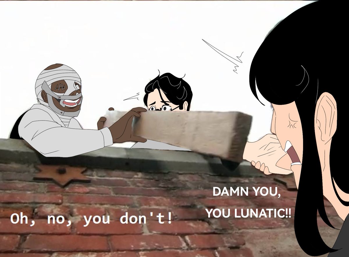 Lucyarts14's tweet photo. I can confirm Doc and Feng had a boxing match after this (he won)

#deadbydaylight #dbdfanart #dbdfengmin #dbddwight #dbdthedoctor https://t.co/vZXqGk4YUU
