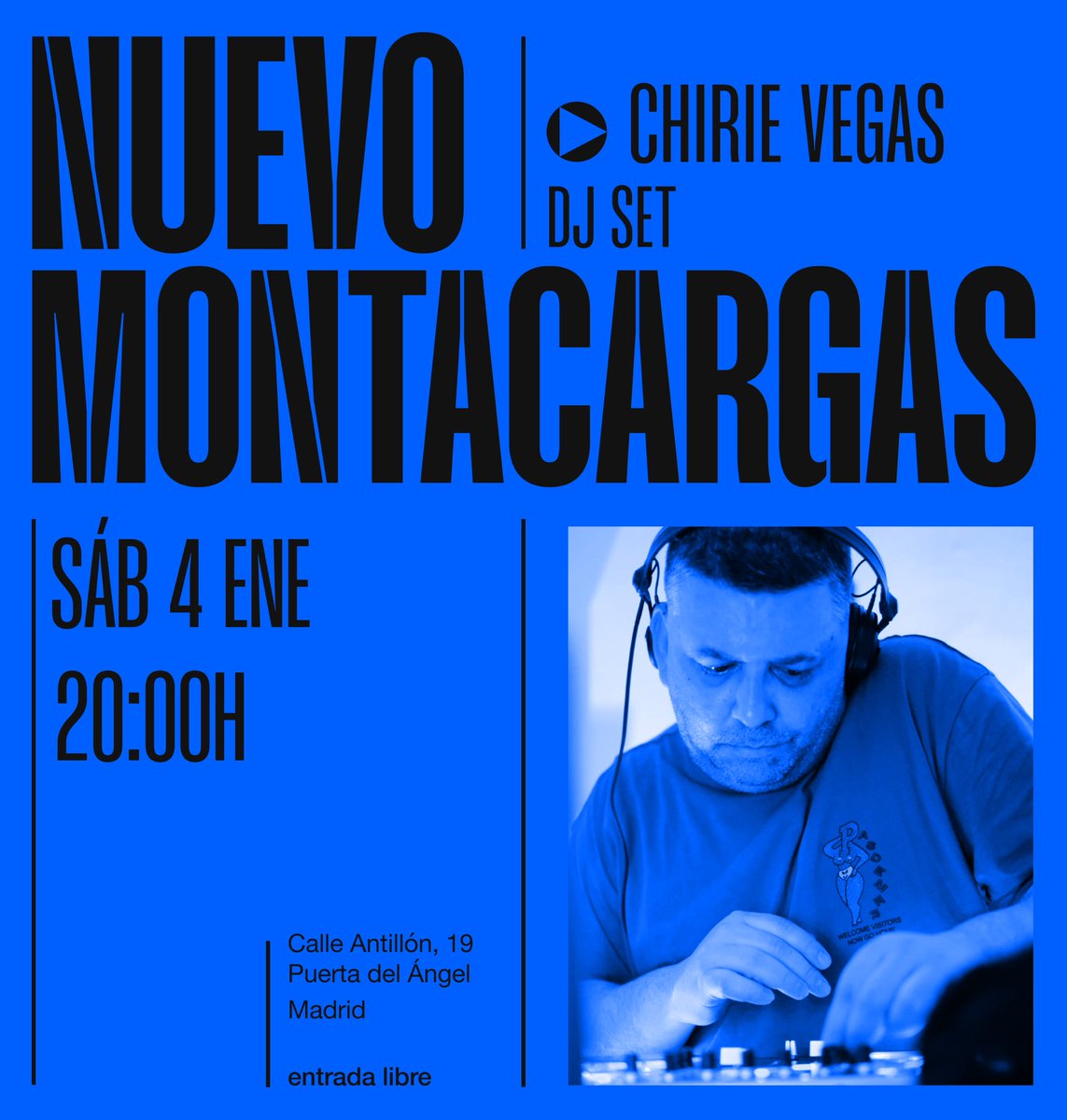 🔊 Daremos la bienvenida al 2025 con un dj set de Chirie Vegas. Será el sábado 4 de enero a partir de las 20:00h, os esperamos en Antillón, 19.

¡Entrada libre!