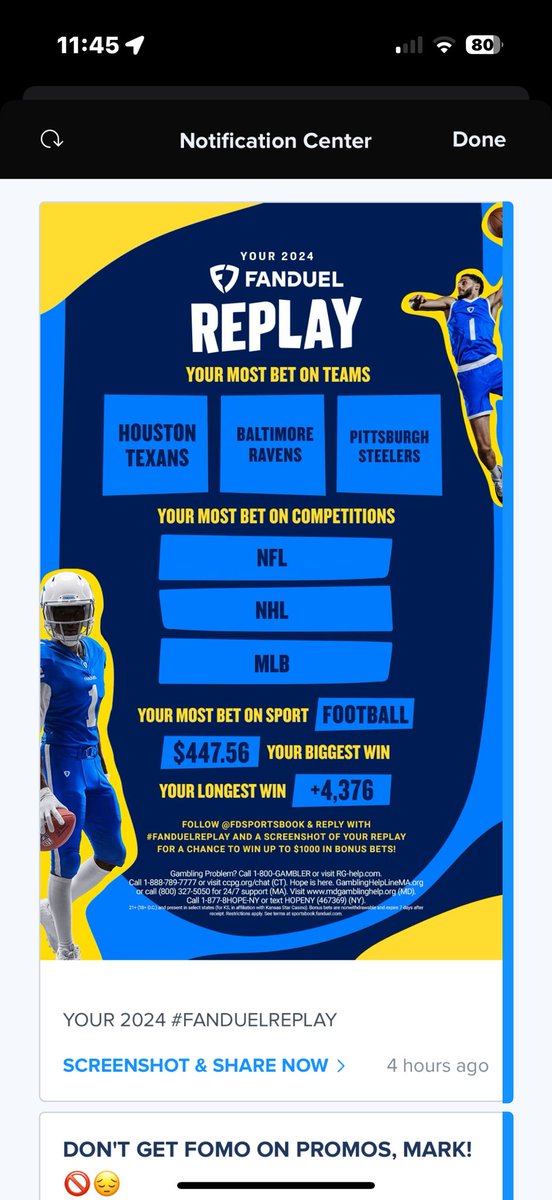 Mark_Hamel18's tweet photo. @FDSportsbook #FanDuelReplay https://t.co/jPNzacCGoe