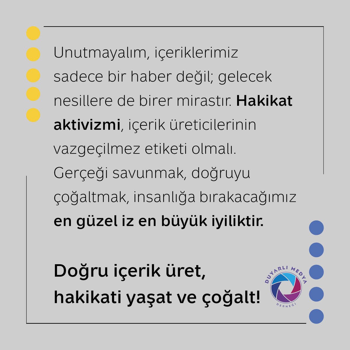 İçerik üreticileri üzerindeki büyük sorumluluk: Hakikat aktivizmi 
<a href="/betulsatir/">BETÜL ŞATIR</a> yazdı:
instagram.com/p/DEFtBjoMwfQ/…

#hakikataktivizmi
#dijitalmedya
#duyarlımedya