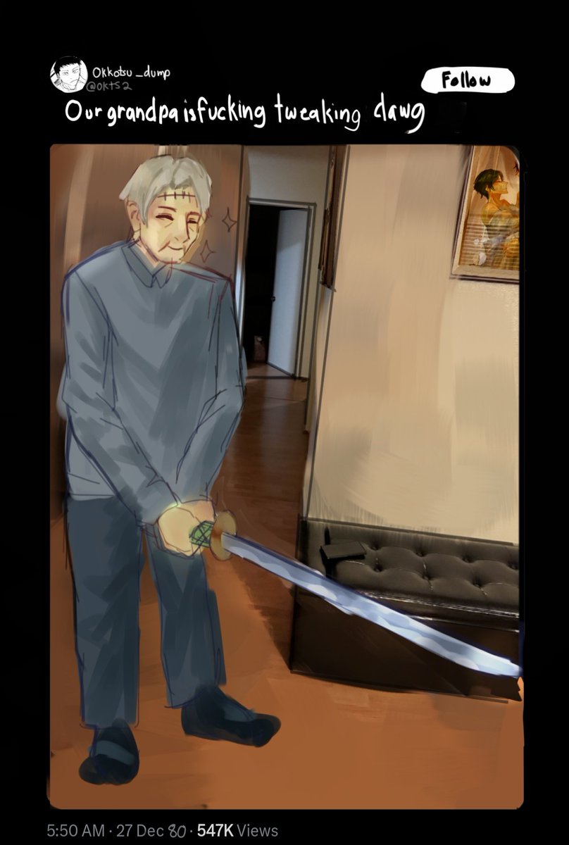 Our grandpa is fucking tweaking dawg
 #yuta #yutamaki #jjk