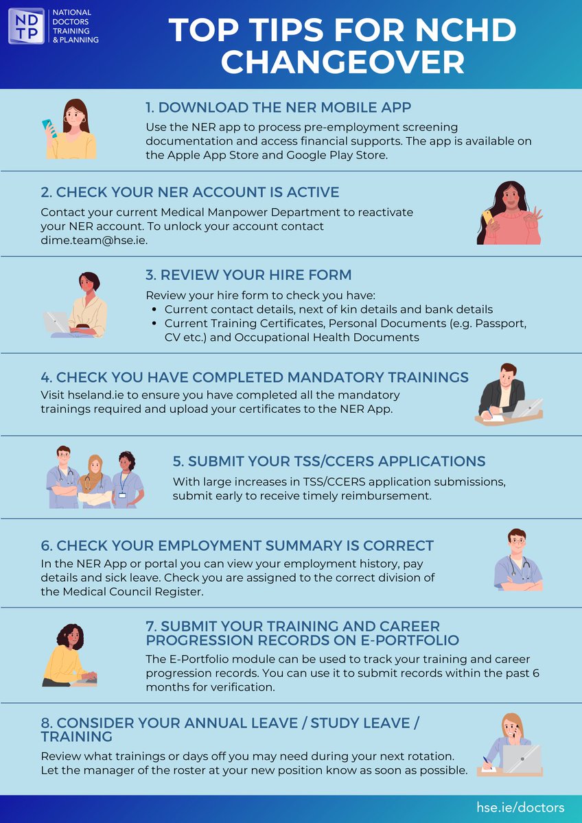 NDTP (@ndtp_hse) on Twitter photo NCHDs, as you prepare for changeover in January, please check out our changeover tipsheet for advice on how to ensure your rotation goes smoothly. #MedicalCareers #NCHDIreland <a href="/NLNCHD/">National Lead NCHD - Dr Lenin Patrick Ekpotu</a> NCHDs, as you prepare for changeover in January, please check out our changeover tipsheet for advice on how to ensure your rotation goes smoothly. #MedicalCareers #NCHDIreland <a href="/NLNCHD/">National Lead NCHD - Dr Lenin Patrick Ekpotu</a>
