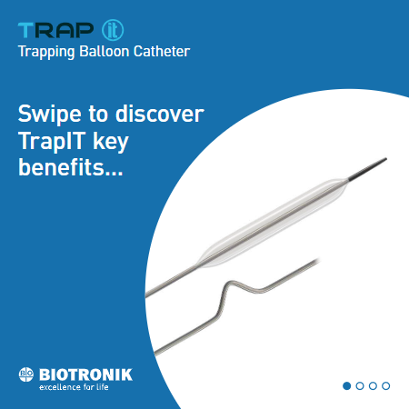 BIOTRONIK_US's tweet image. Unveil #TrapIT - Trapping Balloon Catheter:
- High trapping friction
- Highly compatible small shaft profile
- Unique auto-stop. 

Designed to trap with high trapping friction. ow.ly/XWoN50Ut13t

#BIOTRONIK #VI #IMDS #PCI
