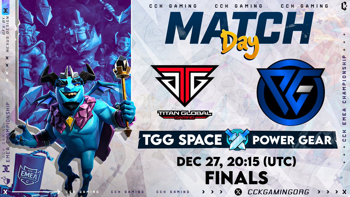 We invite you to join us in this grand final!
Come and support your favorite streamer and team 🔥
Here you can tune in:
- <a href="/Lipe_COC/">Lipe</a>: 
twitch.tv/lipe_coc

- #SirShaun:
twitch.tv/sirshaungaming

- <a href="/Skullz5971/">Skullz597</a>
  twitch.tv/skullz597

#CCKGaming | #CCKEEMEAChampionship