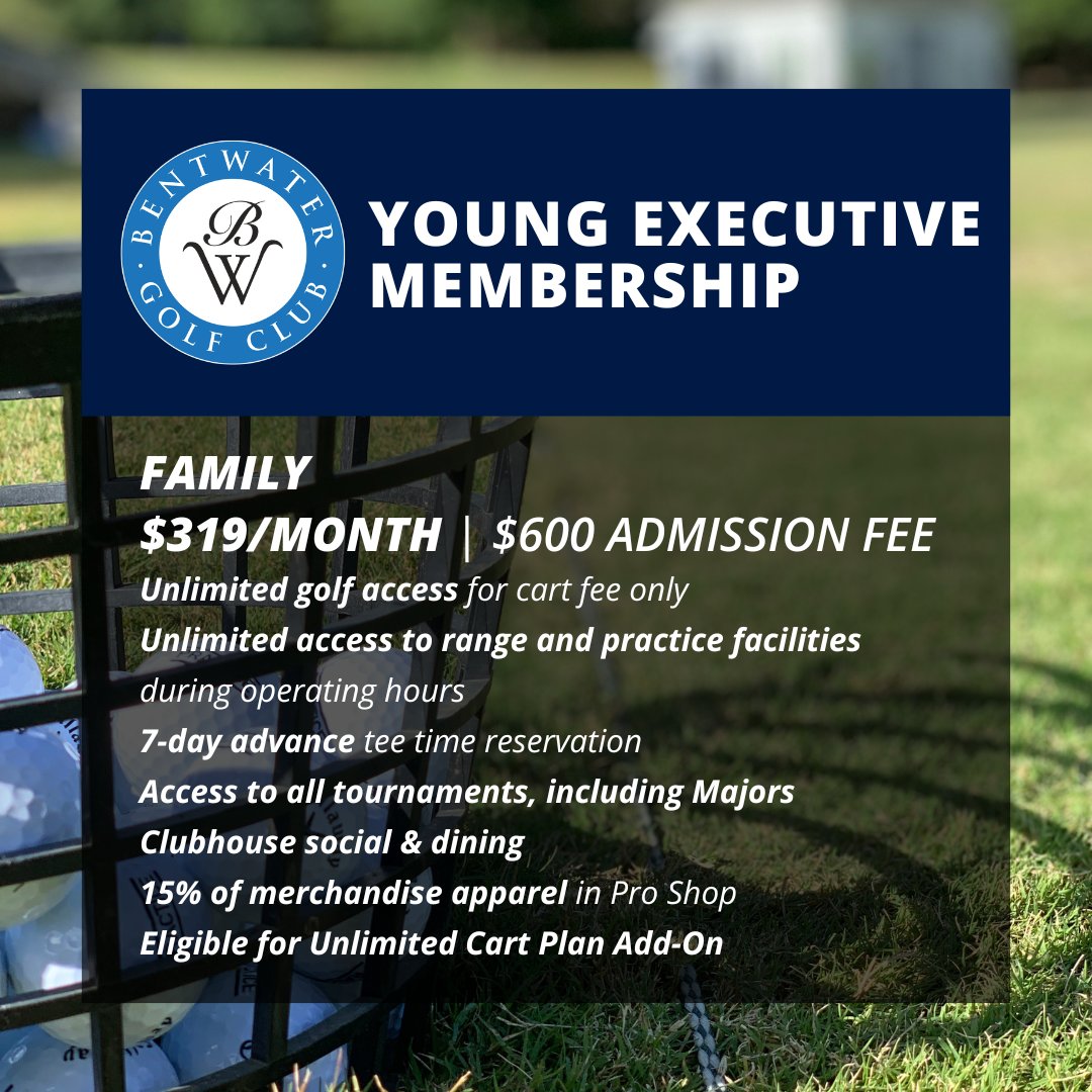 Unlimited, unrestricted access to the golf course, 7-day advance tee times, and 15% off pro shop apparel—Young Executive Membership has it all. Sign up and take your game to the next level! bit.ly/2Sx7ShB