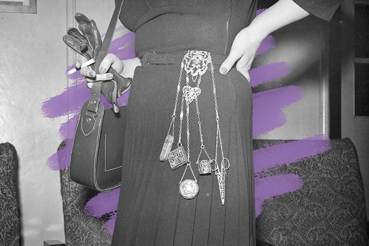 witzshared's tweet image. Before #pockets, people wore #elaborate “chatelaines” to carry their keys. buff.ly/49TZI6l