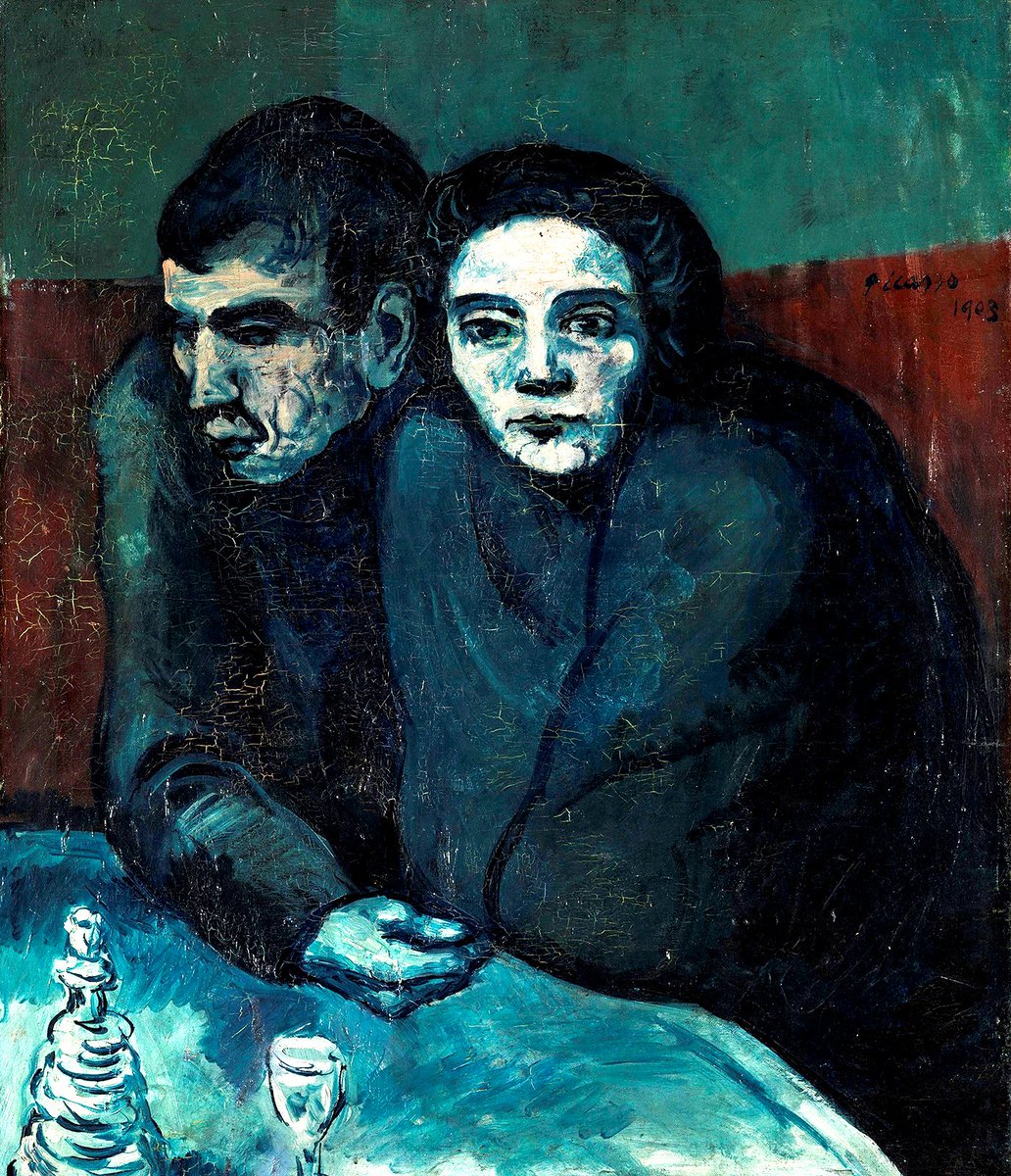 Pablo Picasso
- Man and Woman in Café

The Picasso blue period is a personal favorite.