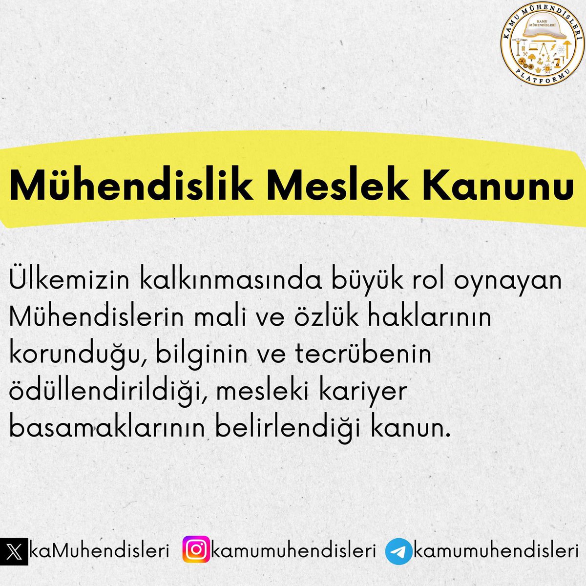 <a href="/MemurSenKonf/">Memur-Sen</a> Kamu mühendisleri Mühendislik Meslek Kanununun çıkarılmasını bir an önce çıkarılmasını istiyor 
#kaMUhendisleri