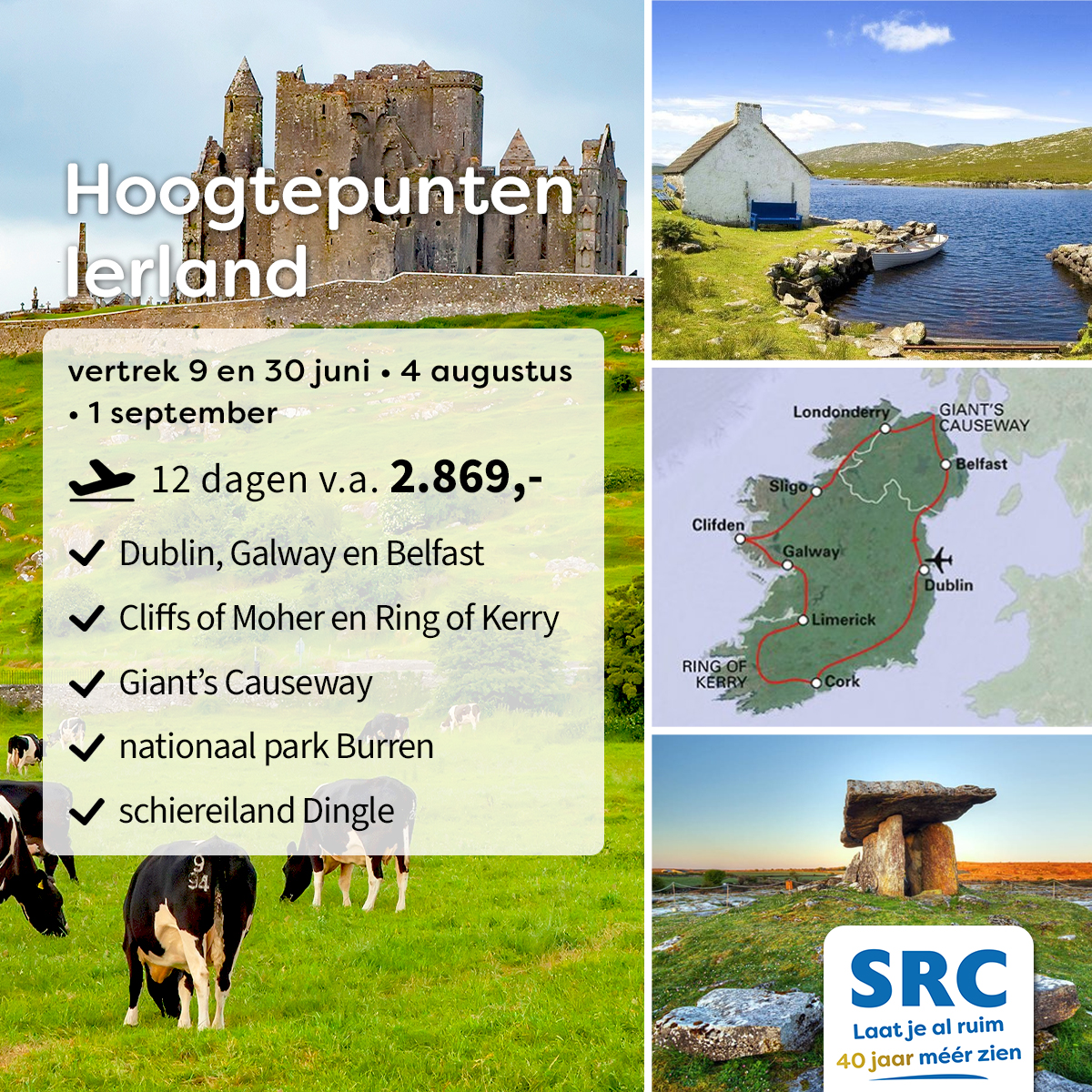 Ierland is een groen paradijs waarin ook nog eens heel veel te ontdekken valt op cultureel en historisch gebied! Reis mee naar dit land van mystieke schoonheid ➡️ src-reizen.nl/reis/hoogtepun…