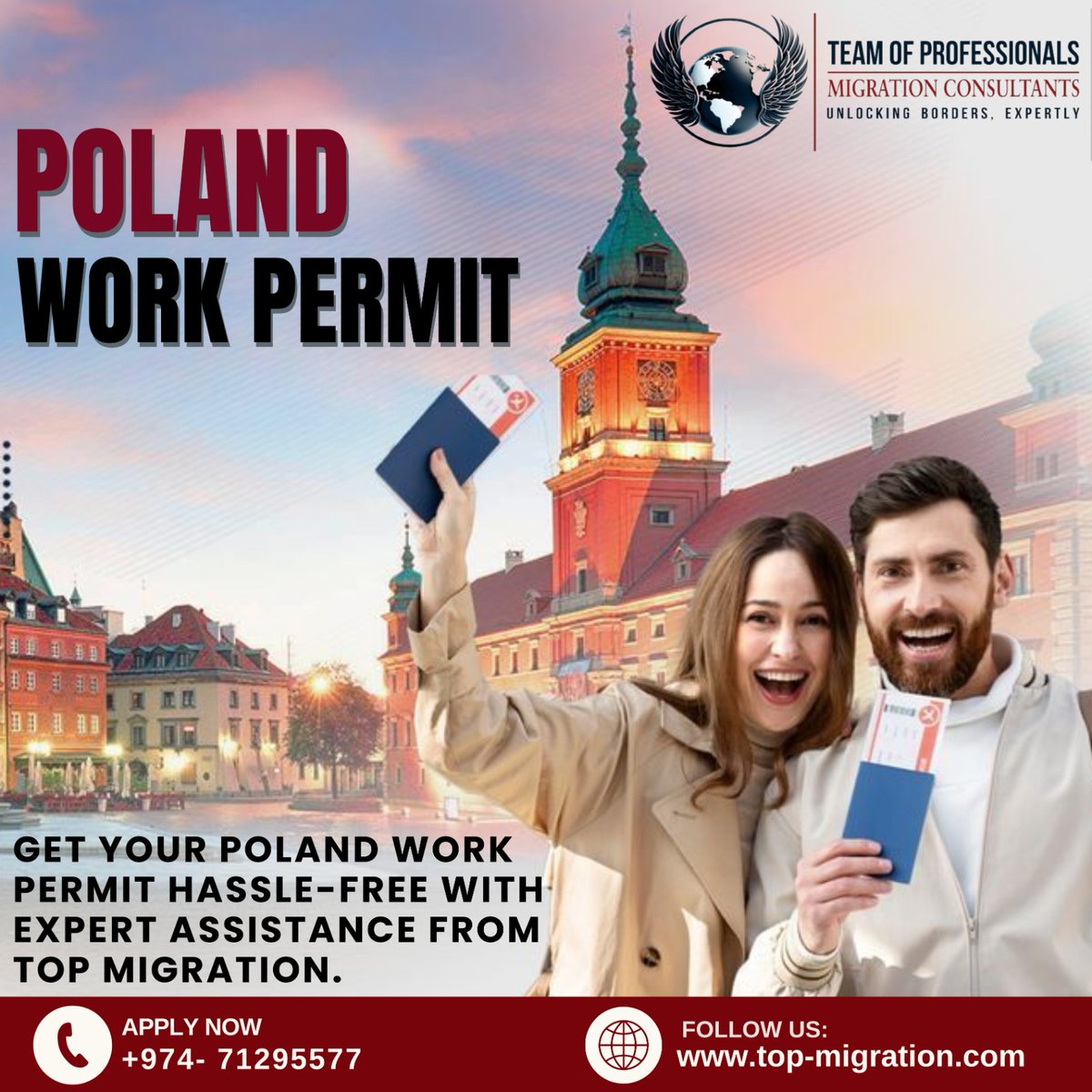 topmconsultants's tweet image. 🌍 Poland Work Permit – Your Gateway to Better Opportunities!
✨ Hassle-Free Application with expert guidance from Top Migration.

📞 Contact Us: +974-71295577

Don’t wait—secure your Poland Work Permit now!

#PolandWorkPermit #TopMigration #WorkInPoland #CareerAbroad #Visa