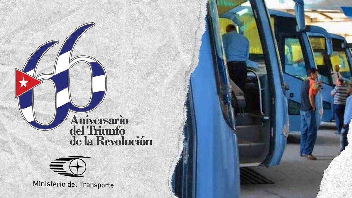 MitransCuba's tweet photo. En el #Aniverario66DelTriunfoDeLaRevolución, los transportistas comprometidos, profesionales y unidos, continuaremos trabajando sin descanso y mantendremos como nuestra principal premisa, el prestar cada día un mejor servicio. ¡Feliz 2025!
#66AñosEnRevolución https://t.co/l6oSsP0yX0