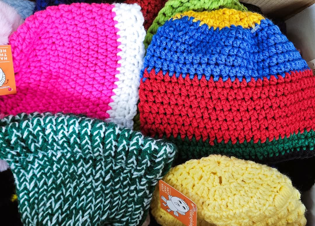 Your donations made it possible to send these hats to kids with cancer in Warminster, PA, Sioux Falls, SD, and New Haven, CT. <a href="/CancerSupportHQ/">Cancer Support Community</a> <a href="/YNHH/">Yale New Haven Hosp</a> <a href="/SanfordHealth/">Sanford Health</a>