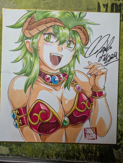 色紙1枚目完成。 