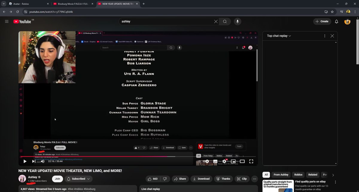 Thank you so much <a href="/AshleyTheUni/">Ashley</a>  for watching my video on stream :)