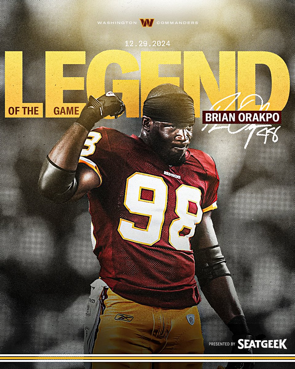 Commanders's tweet photo. Our Week 17 Legend of the Game https://t.co/ZFkEkvWsv2