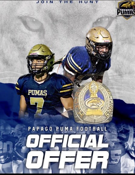 Zion Puckett (@zionpuckett1) on Twitter photo AGTG... After a great conversation with <a href="/Coachjack18/">Blake Jackson</a> I am blessed to receive my first scholarship offer from <a href="/PapagoPumas/">Papago Pumas JUCO Football</a> <a href="/CoachBStro/">Coach Strother</a> AGTG... After a great conversation with <a href="/Coachjack18/">Blake Jackson</a> I am blessed to receive my first scholarship offer from <a href="/PapagoPumas/">Papago Pumas JUCO Football</a> <a href="/CoachBStro/">Coach Strother</a>
