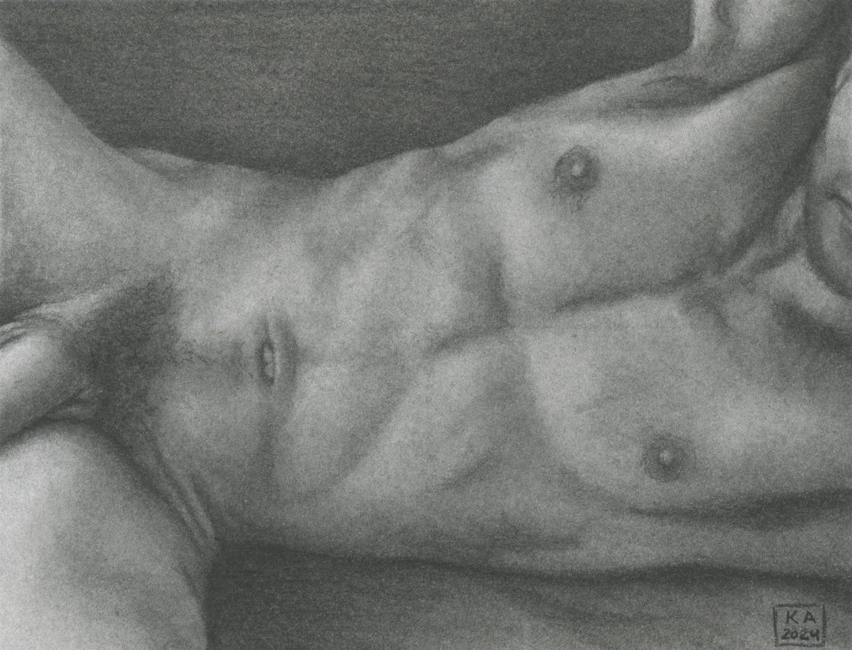 “Reclined.” 8 x 10 in. Charcoal.