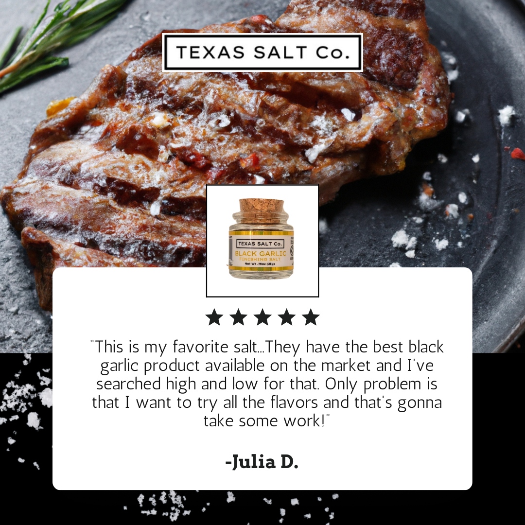 Thank you for the 5-star review! Our customers' love fuels our passion for crafting the finest gourmet salts. Shop Texas Salt Co. online today to find your favorite flavor!