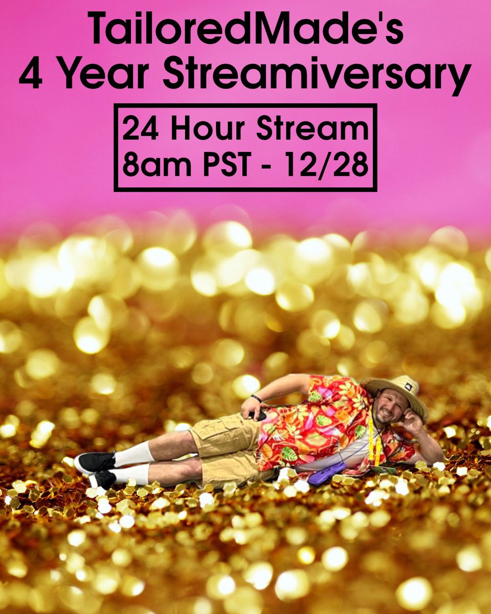 iamTailoredMade's tweet photo. 4-Year Streamiversary starts tomorrow at 8am PST!

Community Games, Giveaways and more!  

🎉🎉🎉🎉 https://t.co/oTnlOXxZrA