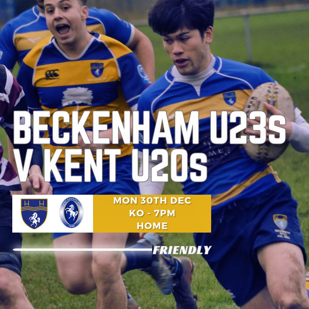 BeckenhamRFC's tweet image. Beckenham U23s v Kent U20s 

📆Monday 30th Dec
⏰7pm
📍 Balmoral Avenue 

Bar open from 6pm, all support welcome 

@KentRugby #blueandgold