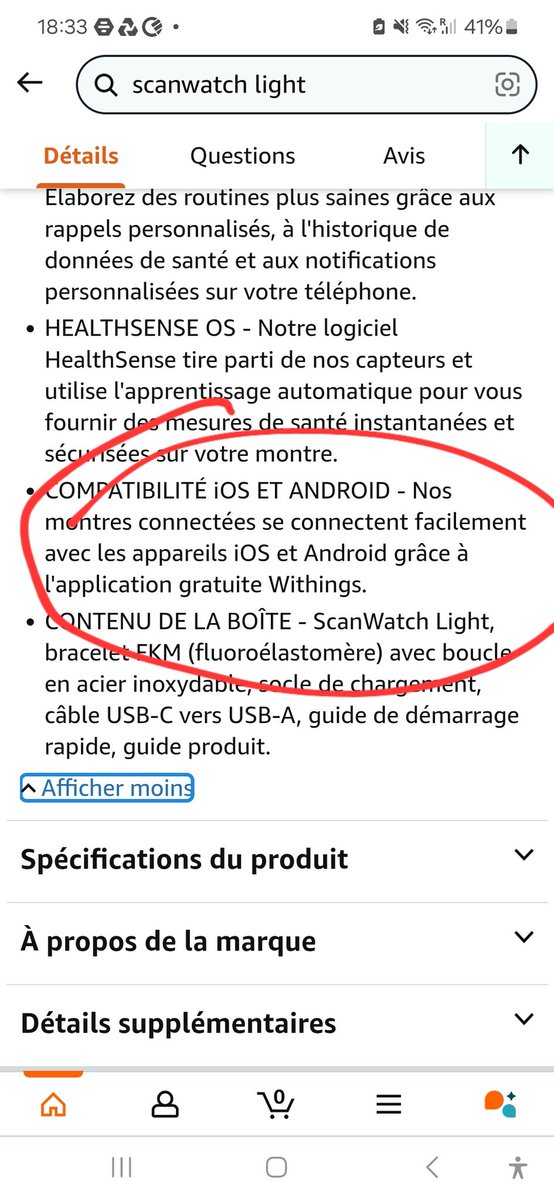 Pavski31's tweet photo. @AskWithings @WithingsFR Dans ce cas il vous faudrait peut être le mentionner dans la description de compatibilité sur  @AmazonFrance https://t.co/WV8tXoPoHq