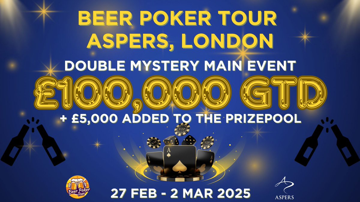JEU CONCOURS NOËL / NOUVEL AN 🎄🚨

Gagne une entrée de £240 pour le Main Event du Beer Poker Tour 🍻

Pour participer :
1️⃣ Follow <a href="/pronoland_/">Merivan</a>
2️⃣ RT ce post
3️⃣ Commente en mentionnant 2 amis

TAS le 31 Décembre 🍀

Toutes les infos de l'évent sur beerpokertour.com