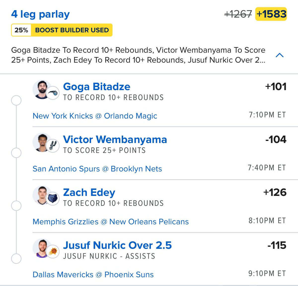 ParlayScience's tweet image. 🏀 NBA PARLAY WITH @YoungSimbaBets 

🤘Let's Rock and Roll 

🔗 Tail Link scoresandodds.com/all/parlay?qui…