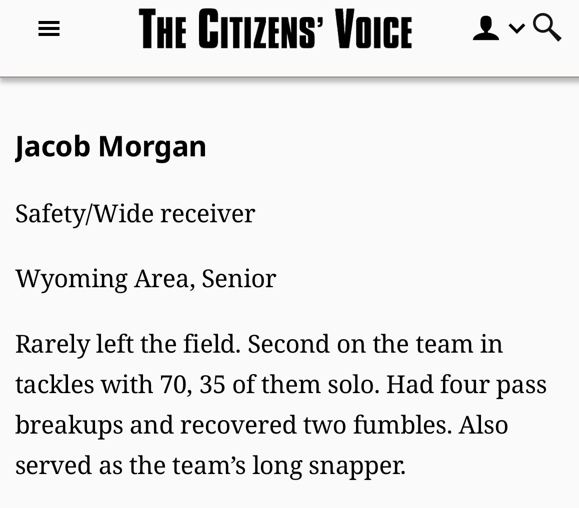 Honored to be selected to the Citizens Voice All-Star Team.
