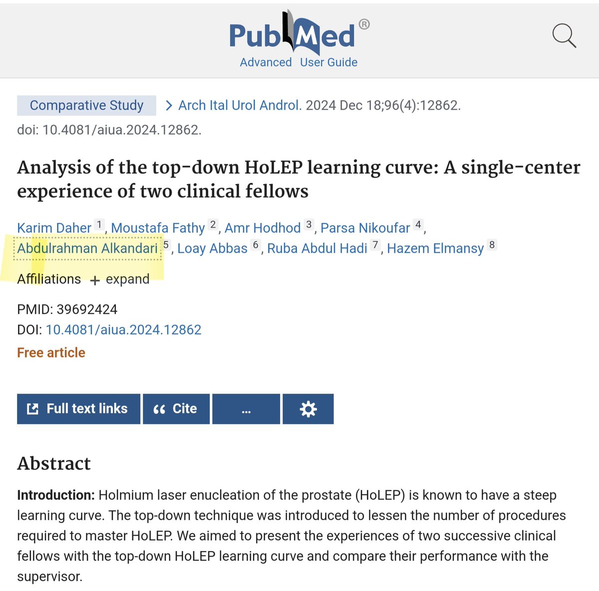 Abdulrahman Alkanderi (@draaa86) on Twitter photo Very proud to participate in 
In this study showing promising result to shorting learning curve of #HoLEP 
<a href="/hazemelmansy1/">Hazem Elmansy</a> 
<a href="/naeembhojani7/">Naeembhojani7</a> 
<a href="/ShahrourWalid/">walid shahrour</a> 
<a href="/loayabbas46/">Loay Abbas</a> 
<a href="/thenosm/">NOSM University | Université EMNO</a> 
<a href="/endouroacademy/">Endourology Academy</a> 
<a href="/mohamed92902484/">mohamed elshazly</a> 
<a href="/ahmedrelnahas/">Ahmed R. EL-Nahas</a> Very proud to participate in 
In this study showing promising result to shorting learning curve of #HoLEP 
<a href="/hazemelmansy1/">Hazem Elmansy</a> 
<a href="/naeembhojani7/">Naeembhojani7</a> 
<a href="/ShahrourWalid/">walid shahrour</a> 
<a href="/loayabbas46/">Loay Abbas</a> 
<a href="/thenosm/">NOSM University | Université EMNO</a> 
<a href="/endouroacademy/">Endourology Academy</a> 
<a href="/mohamed92902484/">mohamed elshazly</a> 
<a href="/ahmedrelnahas/">Ahmed R. EL-Nahas</a>