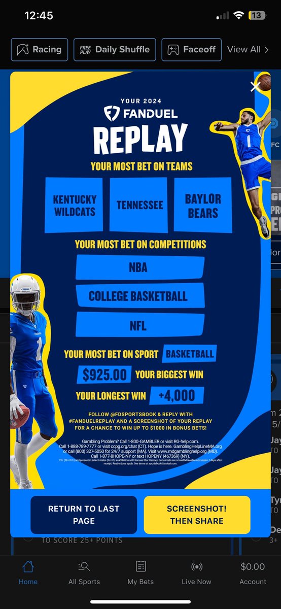 Randy_Wills84's tweet photo. @FDSportsbook #FanDuelReplay https://t.co/VKadv4JQWx