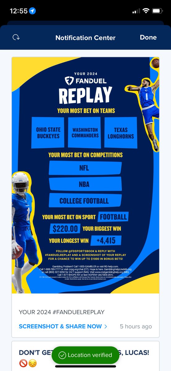 WolvertonLuke's tweet photo. @FDSportsbook #FanDuelReplay https://t.co/H6ainkez6j