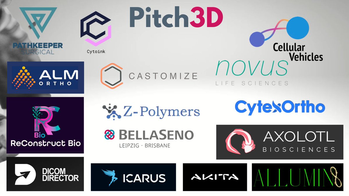 3dheals's tweet image. A shoutout to the Most Innovative #Startups in 2024 in #medical3Dprinting #bioprinting #microfluidics and #regenerativemedicine from our 3dheals.com/pitch3d-most-i… program