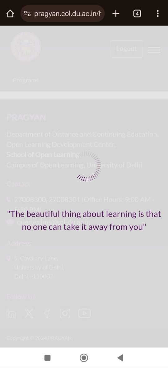 YADAVRITIK786's tweet image. Stuck in SOL&apos;s internal assessment portal loading loop!  Anyone else facing this? Help needed! #SOLDelhi #LearningStruggles  #HelpASolStudent SOL Roll No.: 22-1-02-002918