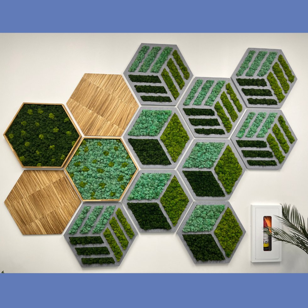 VerticalInter's tweet photo. Bringing nature and acoustics together, moss art creates a peaceful and functional office space. It is handmade and designed to reconnect us with nature. https://t.co/zRmORHkx6u