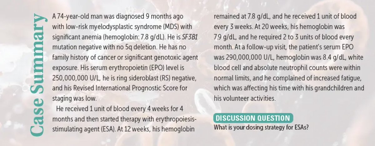 Andrew M. Brunner, MD, discussed dosing strategy for erythropoiesis-stimulating agents as well as dose modifications and safety for the novel agents imetelstat and luspatercept.#MDS

targetedonc.com/view/brunner-d…
