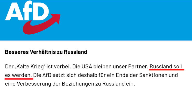 mfphhh's tweet photo. 🇩🇪🤝🇷🇺 Partnerschaft mit Russland  🧵 

Die AfD fordert in ihrem Grundsatzprogramm eine Partnerschaft Deutschlands mit Russland.
Davon abgesehen, dass Russland uns mit Kernwaffen bedroht und unser Land schon hybrid angreift:
Ist Russland ein guter Partner?
1/21 https://t.co/ZyKp2zGICo