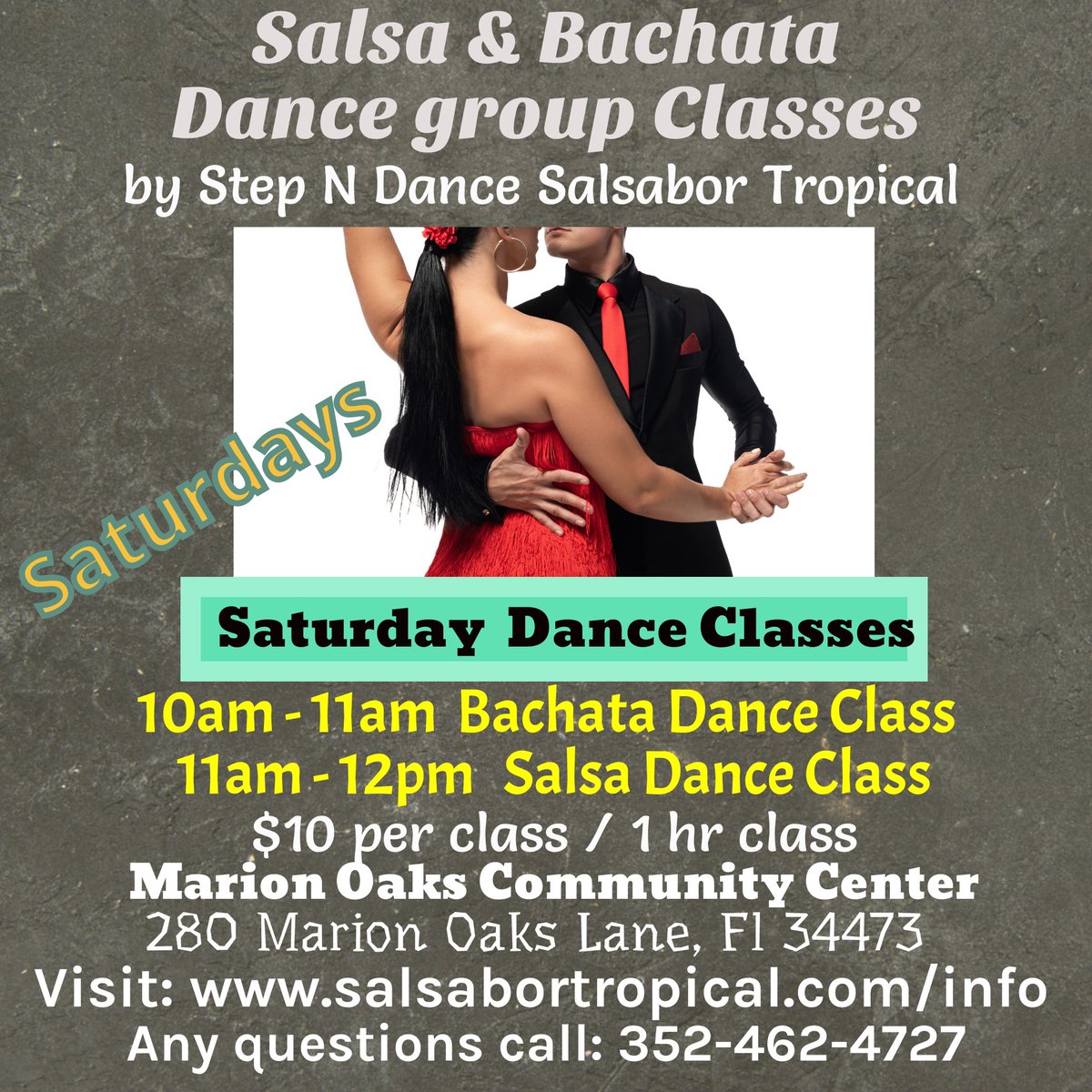 stepndance's tweet photo. We have the last Salsa and Bachata class of year 2024 on Saturday December 28 at the Marion Osks community center (come to burn those extra calories you gained in the holidays 😁) 

10am Bachata
11am  Salsa

#salsa #salsaclasses #salsalessons #bachata #bachataclasses https://t.co/ivARSNAJIo
