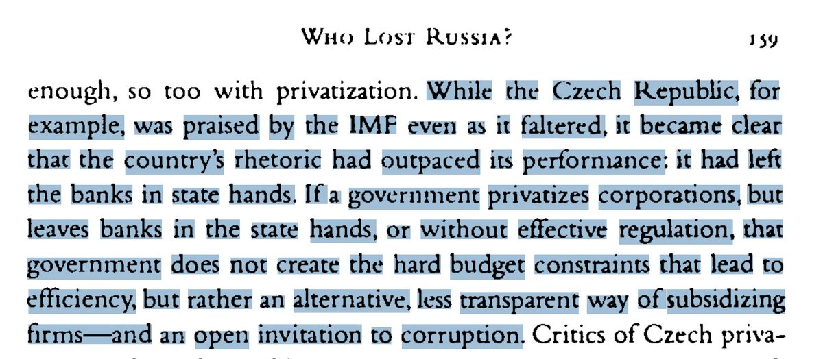 massimo_cherio's tweet photo. Privatization without accountability, turns reform into corruption. Stiglitz’s critique of 90s Czech privatization echoes today’s world, where post-Covid bailouts and subsidies sustained inefficiency without reform. Soft budget constraints remain the enemy of true capitalism. https://t.co/5Zhff1a647